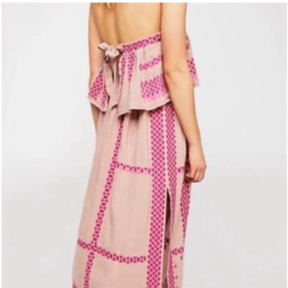 Free People Wild Romance Embroidered Strapless Boho Dress - Picture 2 of 4